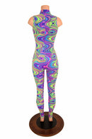 UV Glow Worm "Stella" Collar Catsuit - Coquetry Clothing