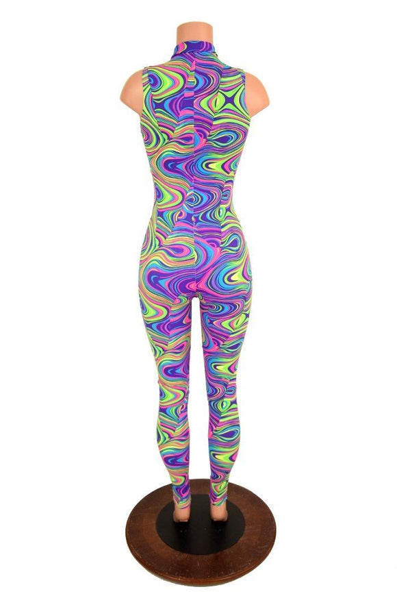 UV Glow Worm "Stella" Collar Catsuit - Coquetry Clothing