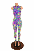 UV Glow Worm "Stella" Collar Catsuit - Coquetry Clothing
