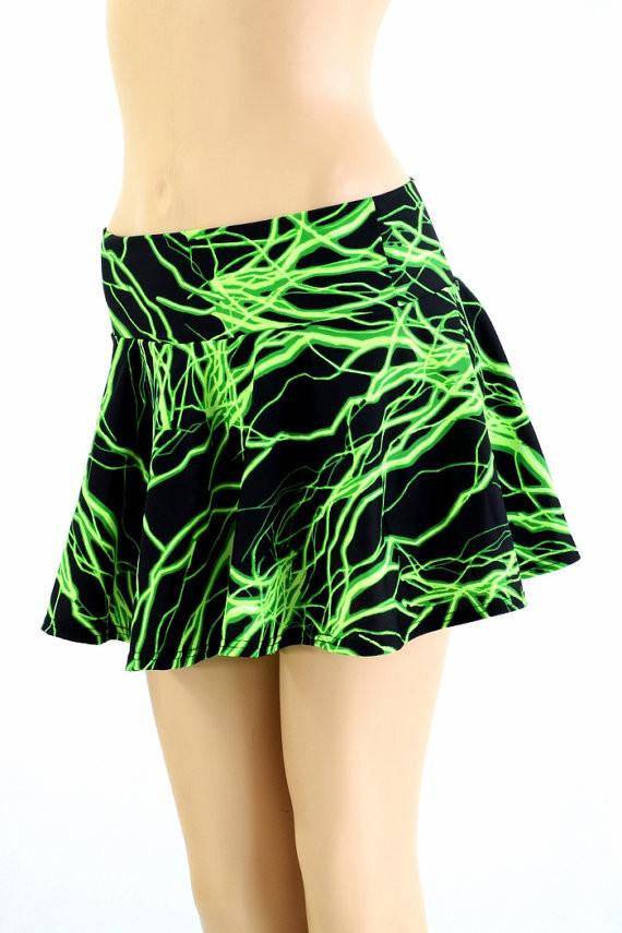 UV Green Lightning Print Fabric - Coquetry Clothing