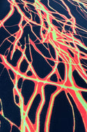 UV Orange Lightning Print Fabric - 2