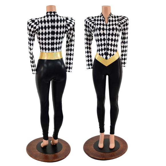 V Front Catsuit with Mini Vicky Sleeves - Coquetry Clothing