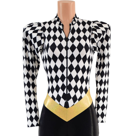 V Front Catsuit with Mini Vicky Sleeves - Coquetry Clothing