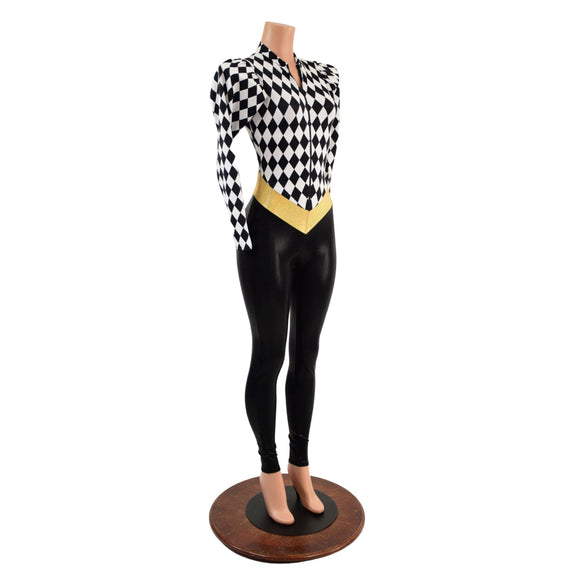 V Front Catsuit with Mini Vicky Sleeves - Coquetry Clothing