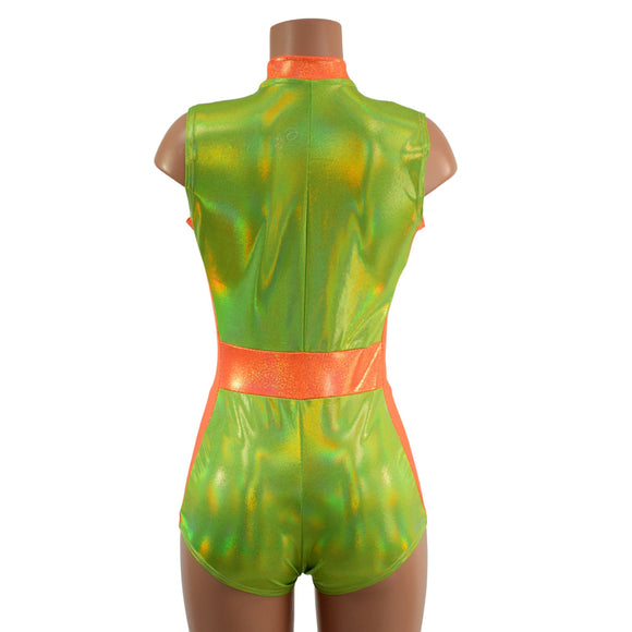 V Front Romper with Boy Cut Leg - Coquetry Clothing