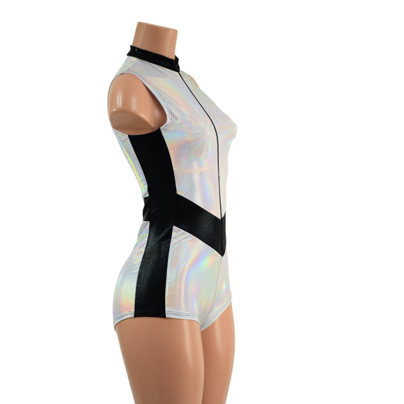 V Front Romper with Boy Cut Leg - Coquetry Clothing