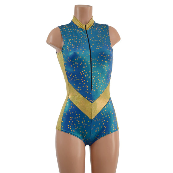 V Front Romper with Boy Cut Leg - Coquetry Clothing