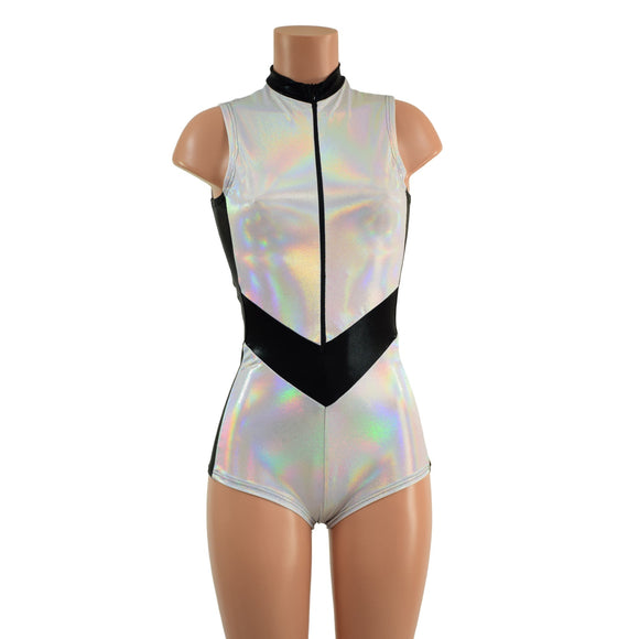 V Front Romper with Boy Cut Leg - Coquetry Clothing