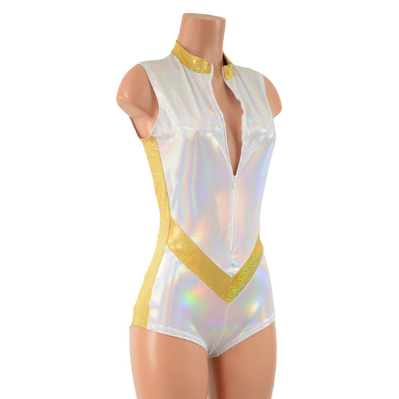 V Front Romper with Boy Cut Leg - Coquetry Clothing