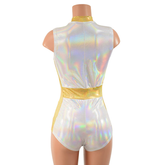 V Front Romper with Boy Cut Leg - Coquetry Clothing