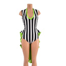 V Neck Tuxedo Back Romper with Siren Cut Leg - Coquetry Clothing