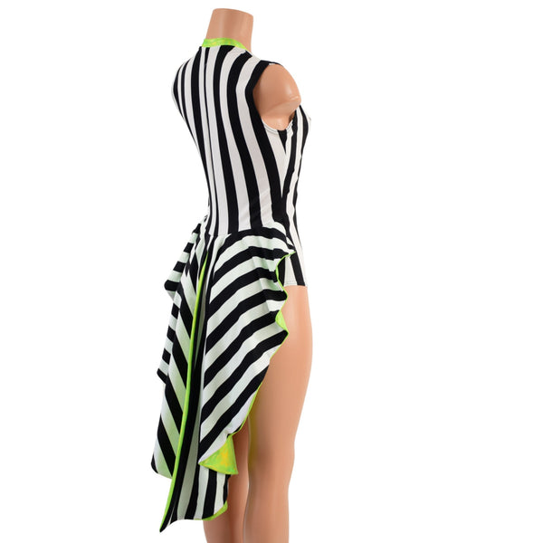 V Neck Tuxedo Back Romper with Siren Cut Leg - 3