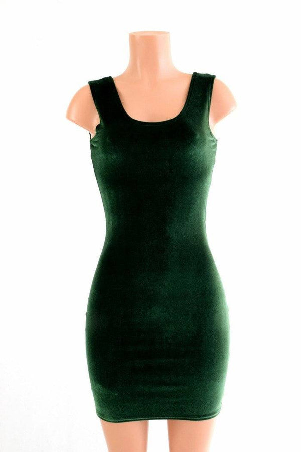 Velvet Bodycon Tank Dress - 2