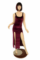 Velvet Double Slit Gown - Coquetry Clothing
