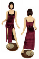 Velvet Double Slit Gown - Coquetry Clothing