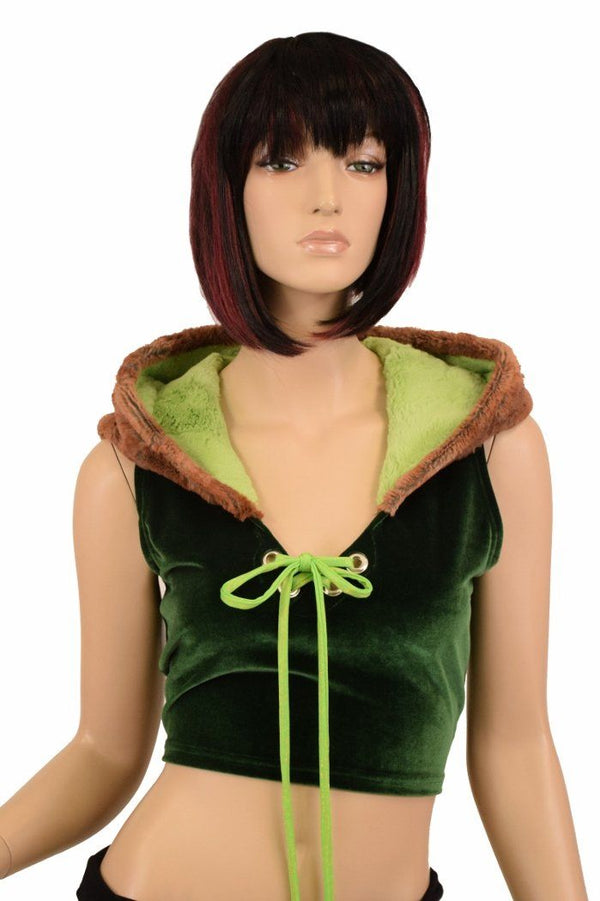 Velvet Forest Fox Crop Hoodie - 7