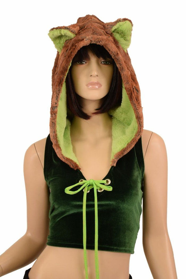 Velvet Forest Fox Crop Hoodie - 12
