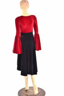 Velvet Hi - Lo Trumpet Sleeve Dress - Coquetry Clothing