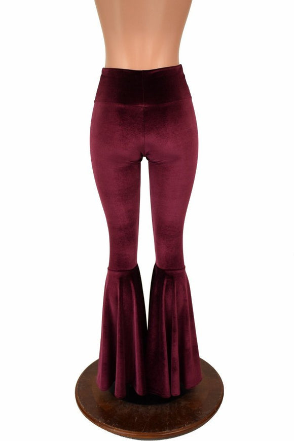 Velvet High Waist Bell Bottom Flares - Coquetry Clothing