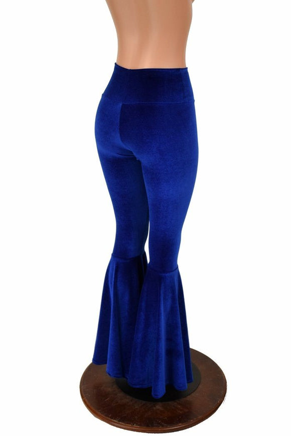 Velvet High Waist Bell Bottom Flares - Coquetry Clothing
