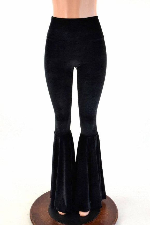 Velvet High Waist Bell Bottom Flares - Coquetry Clothing