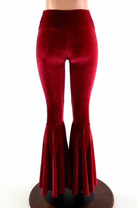 Velvet High Waist Bell Bottom Flares - Coquetry Clothing
