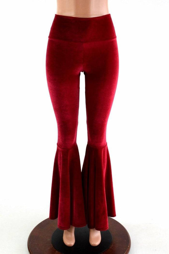 Velvet High Waist Bell Bottom Flares - Coquetry Clothing