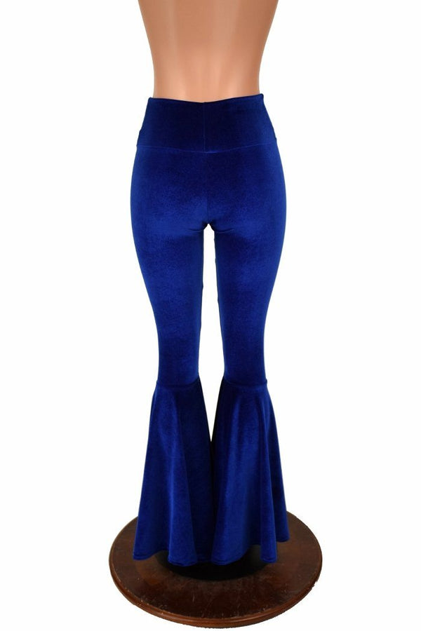 Velvet High Waist Bell Bottom Flares - 4
