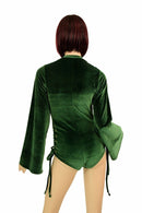 Velvet Lace Up Plunging V Romper - Coquetry Clothing