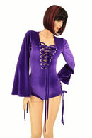 Velvet Lace Up Plunging V Romper - Coquetry Clothing