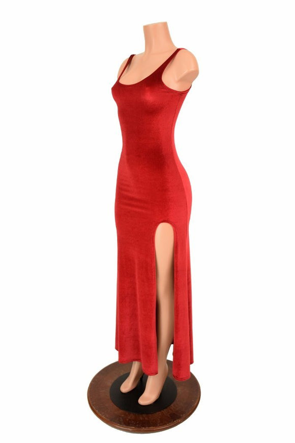 Velvet Slit Gown - Coquetry Clothing