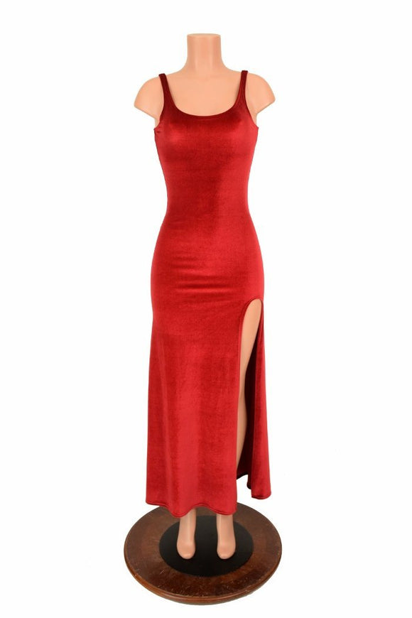 Velvet Slit Gown - Coquetry Clothing