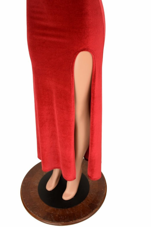 Velvet Slit Gown - Coquetry Clothing