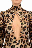 Victoria Sleeve Puddle Train Gown with Plunging Keyhole Neckline - Coquetry Clothing