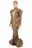 Victoria Sleeve Puddle Train Gown with Plunging Keyhole Neckline - Coquetry Clothing