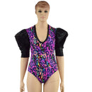 Victoria Sleeve Romper with Siren Cut Leg and Back Zipper - Coquetry Clothing