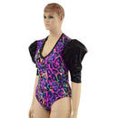 Victoria Sleeve Romper with Siren Cut Leg and Back Zipper - Coquetry Clothing