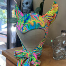 Vintage Style Devil Hood in Neon Flux - Coquetry Clothing
