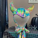 Vintage Style Devil Hood in Neon Flux - Coquetry Clothing