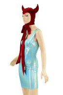 Vintage Style Red Velvet Devil Bonnet - Coquetry Clothing