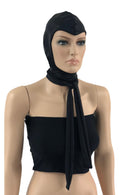 Vintage Style Widows Peak Bonnet in Black Mystique - Coquetry Clothing