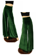 Green Velvet Wide Leg Pants - 1
