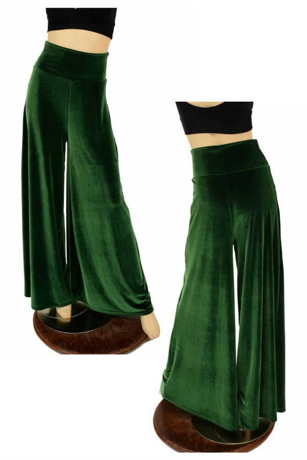 Final Sale Plus Size Velvet 2pc Pants Suit in Green