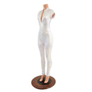 White Kaleidoscope Holographic "Stella" Catsuit - Coquetry Clothing