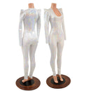 White Kaleidoscope Holographic Stretch Fabric - Coquetry Clothing