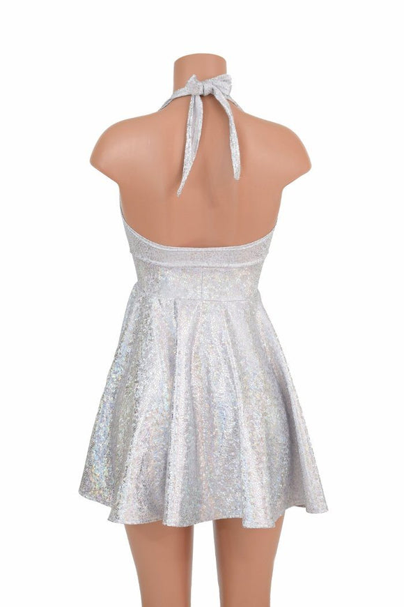 White "Marilyn" Halter Skater Dress - Coquetry Clothing