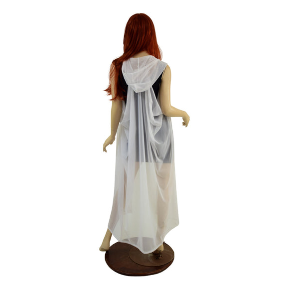 White Mesh Hooded Racerback Duster - Coquetry Clothing