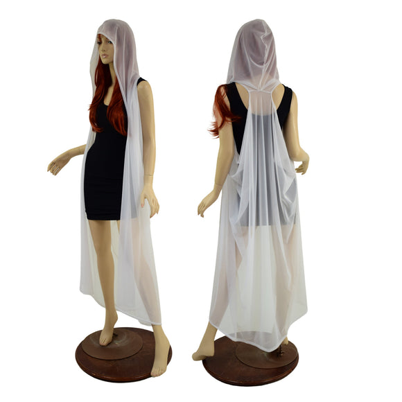 White Mesh Hooded Racerback Duster - Coquetry Clothing