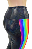 Womens Black Holographic Retro Rainbow Solar Flares - Coquetry Clothing
