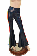 Womens Black Holographic Retro Rainbow Solar Flares - Coquetry Clothing